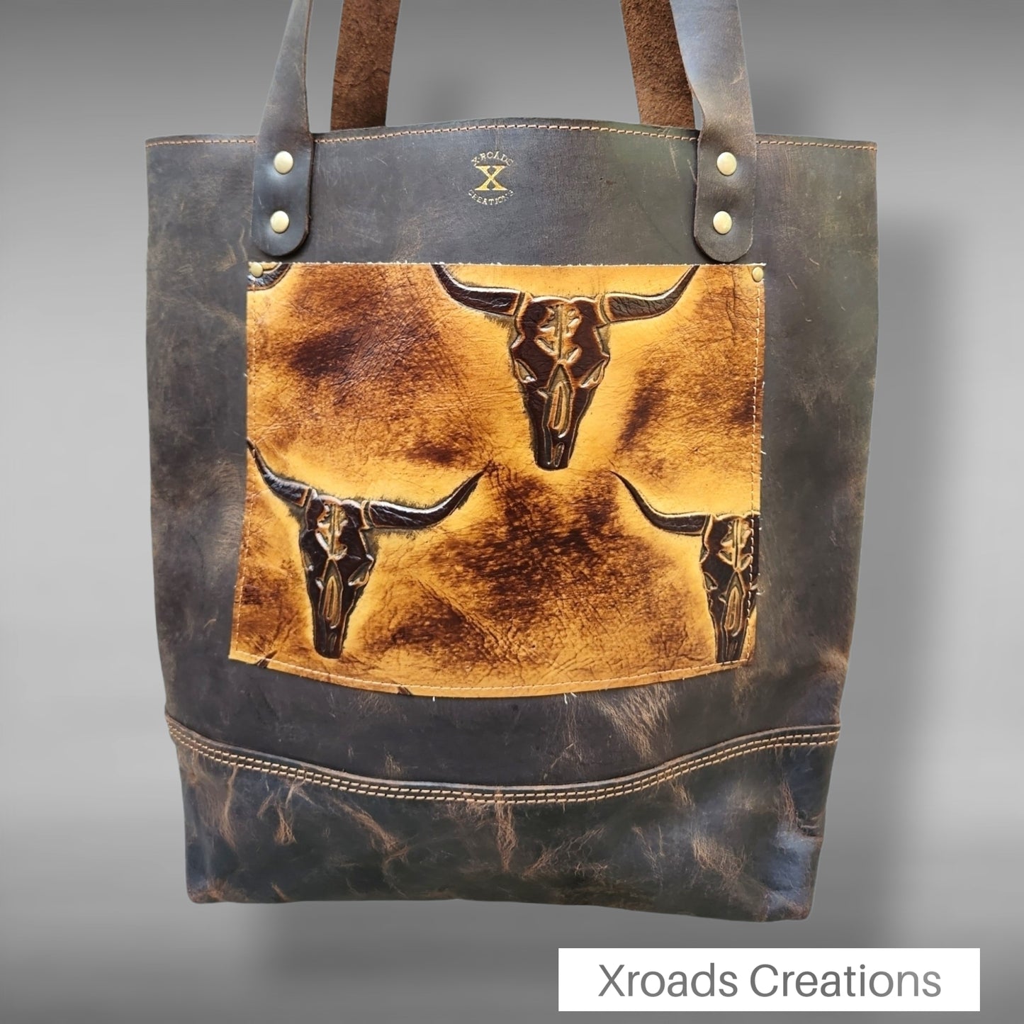Basic+ Tote - Brown w Longhorn Pocket