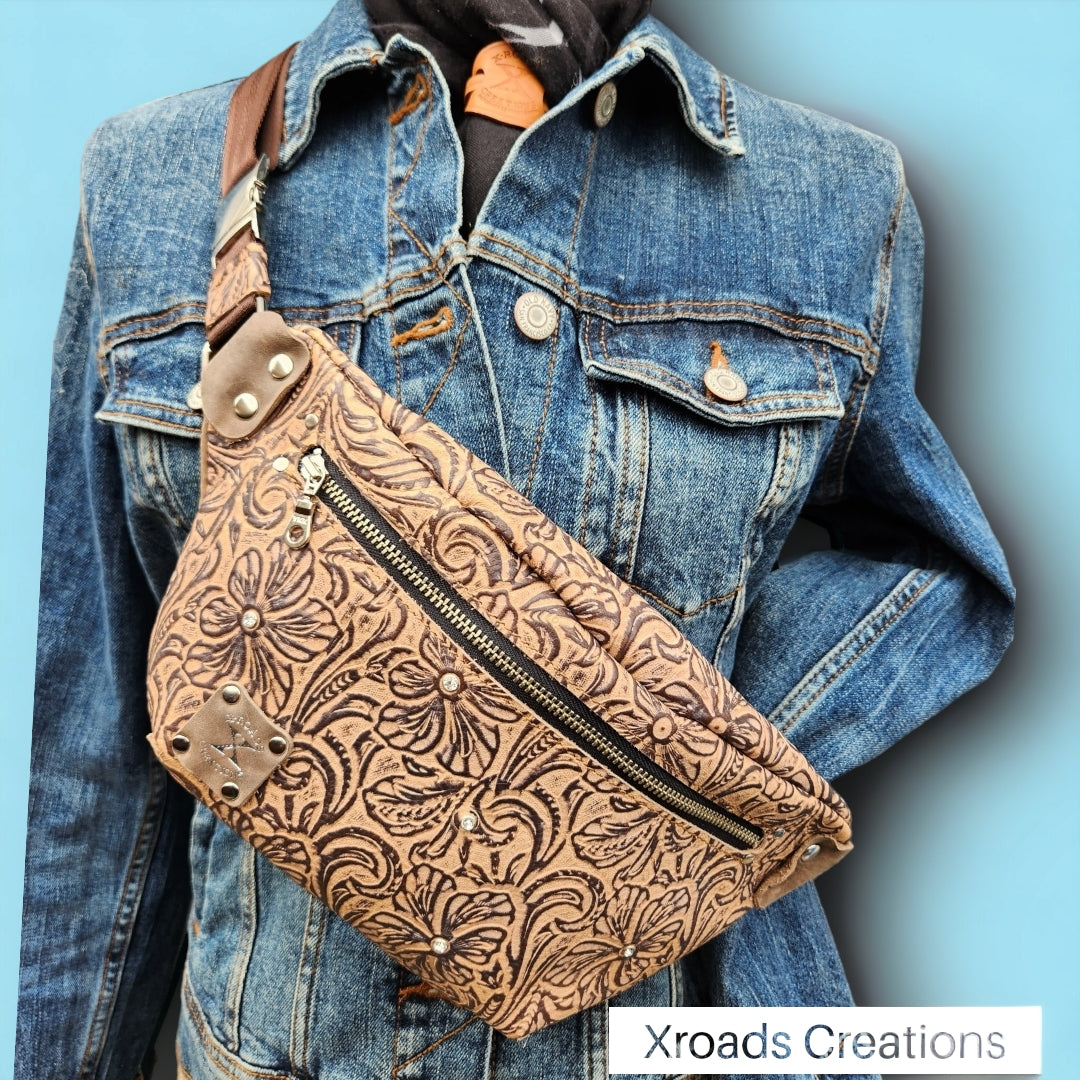 The Bum Bag - Embossed Flower