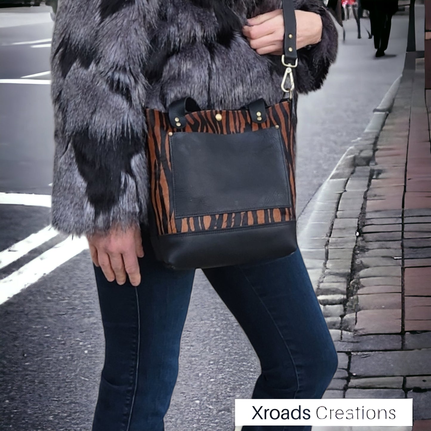 Mini Tote - Black and Tiger