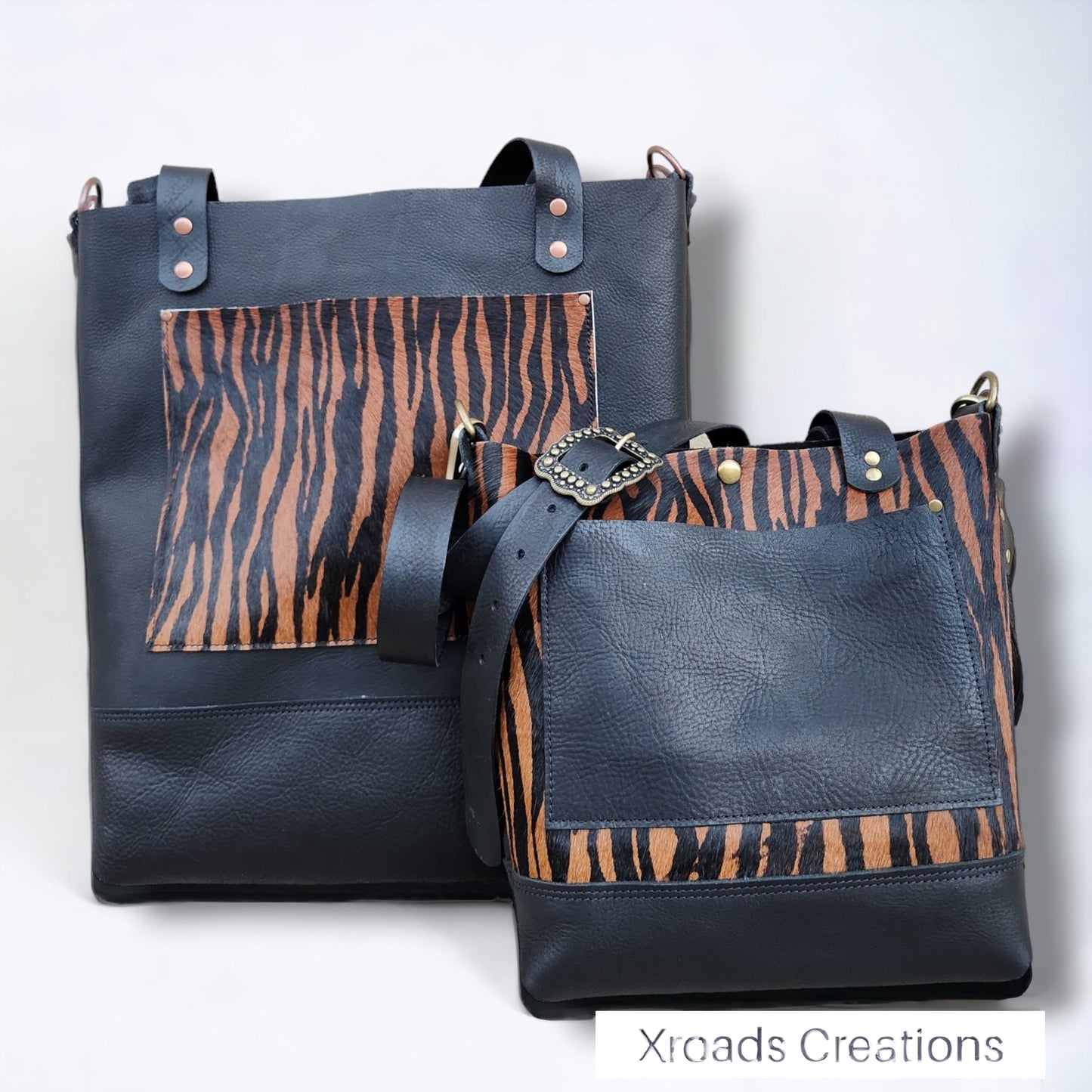 Basic Tote - Black w/ Tiger