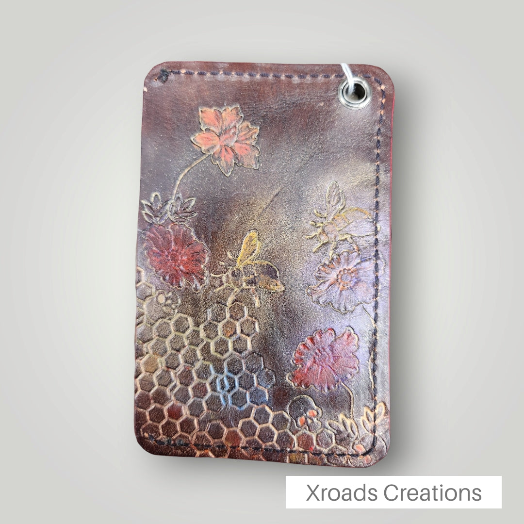 Bee - Mini Vertical Stamped ID Wallet