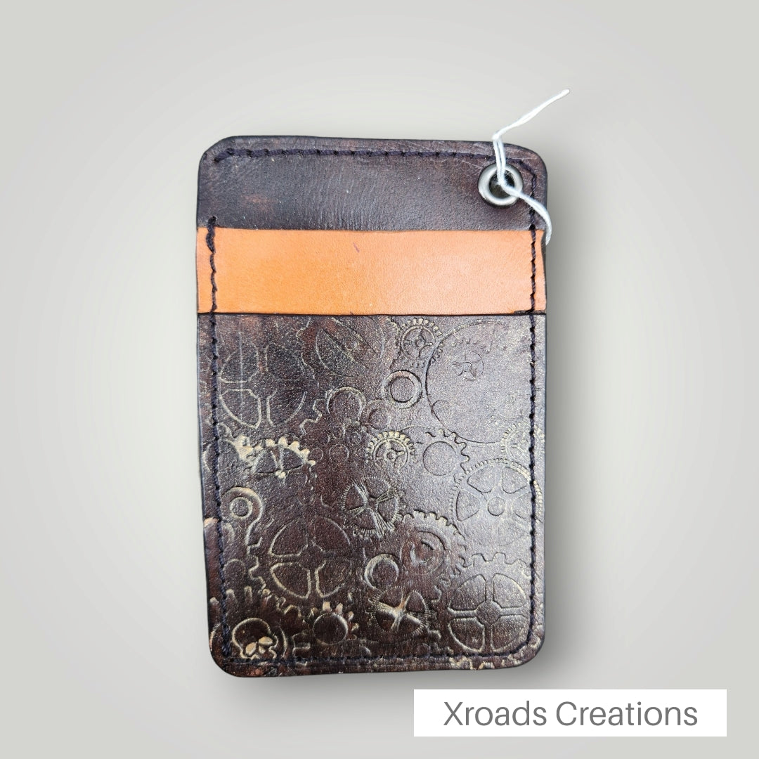 Cogs and Gears - Mini Vertical Stamped Wallet