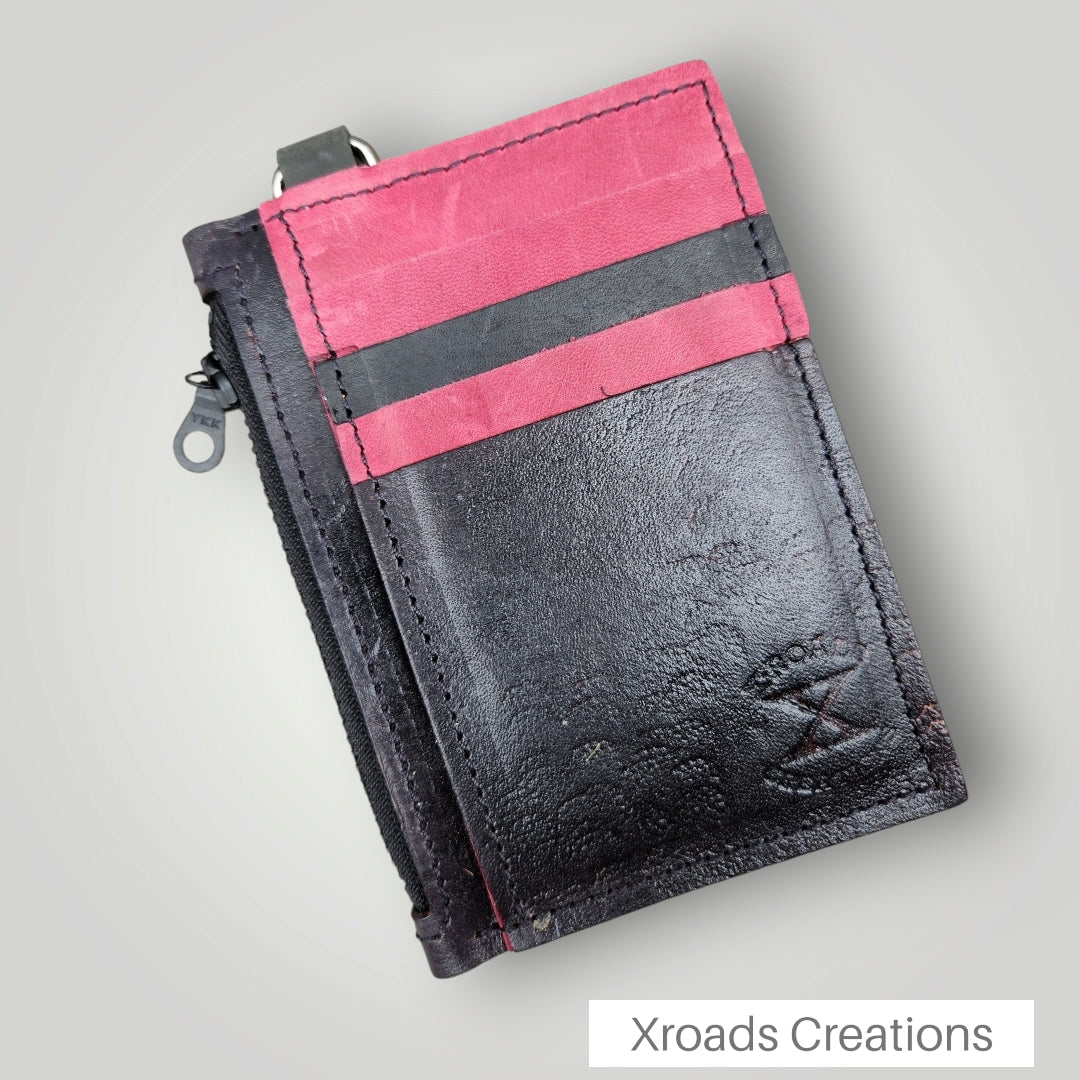 Sparrow Heart- Tooled Zippered Wallet