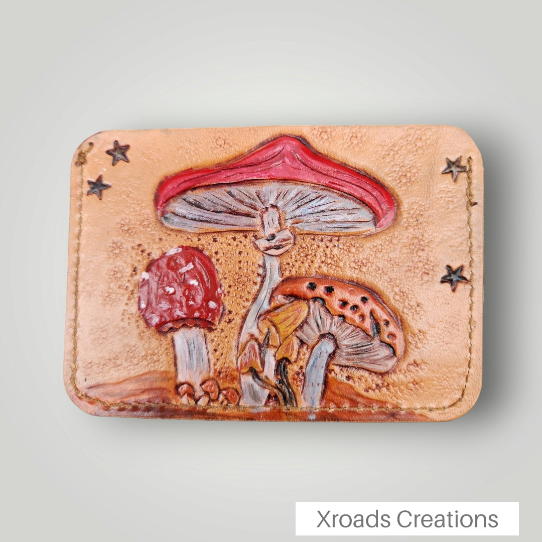 Mushrooms - Mini Horizontal Tooled Wallet