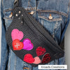 The Bum Bag - Black with Hearts