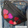 The Bum Bag - Black with Hearts