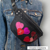 The Bum Bag - Black with Hearts