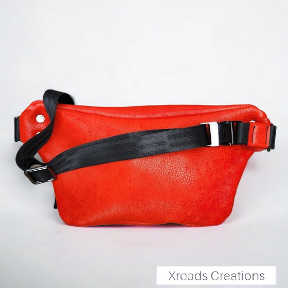 The Bum Bag - Red - Ostrich