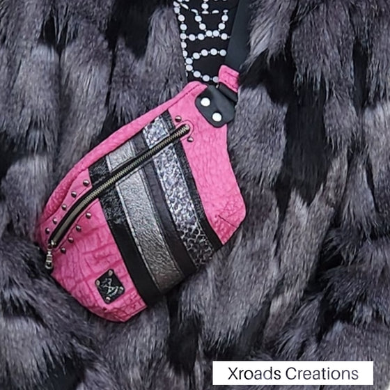 The Bum Bag - Hot P!nk w/ diagonal details