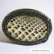  Belt Buckle - Large Oval Snake Skin