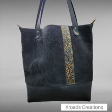  Basic Tote - Black Hair on w/ gold embossed details