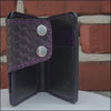 Snap Bi-fold Wallet - Hand Stamped - Purple weave