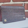 Bikers Wallet - Hand Stamped-Brown Weave