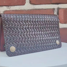  Bikers Wallet - Hand Stamped-Brown Weave
