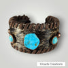 Metal Cuff - Hair on with Turquoise and lacing