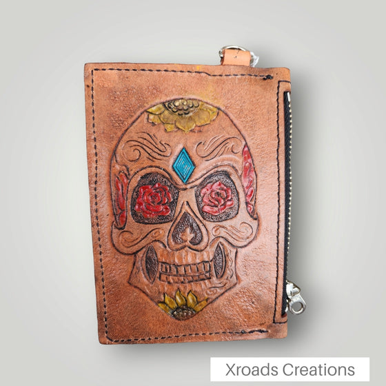 Day of the Dead - Tooled Zippered Wallet