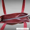 Basic Tote - Burgundy special textured leather and embossed pocket