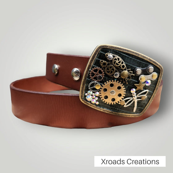 Belt Buckle - Steampunk Bug and Dragonfly