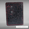 Snap Bi-fold Wallet - Hand Stamped - Skulls and Roses- Black and Red