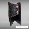Snap Bi-fold Wallet - Hand Stamped - Skulls and Roses- Black and Red