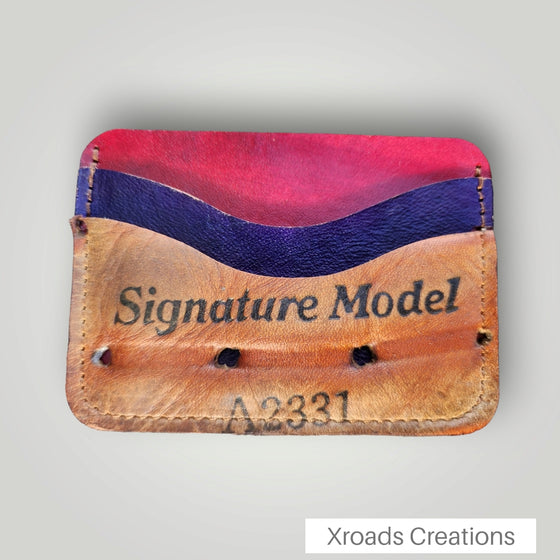 Baseball Glove Mini Wallet- Ed Kranepool : purple/burgundy,tan