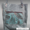 Basic Tote - Green with Embossed zipper outer pocket