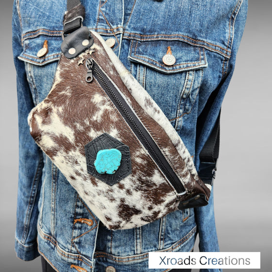 The Bum Bag - Hair on with turquoise stone