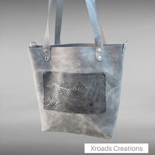  Basic Tote - Gray with Embossed zipper outer pocket