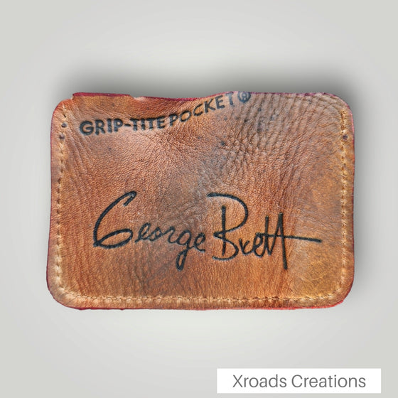 Baseball Glove Mini Wallet- George Brett: purple,red,tan