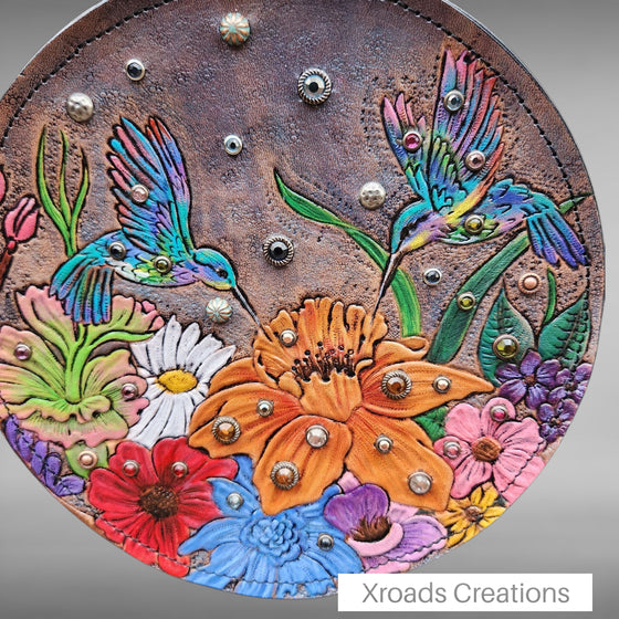Dolly- Round Canteen Bag- Hummingbirds