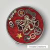 Belt Buckle - Steampunk Red Octopus