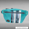 The Bum Bag -Two tone green with embossed and exotic accents