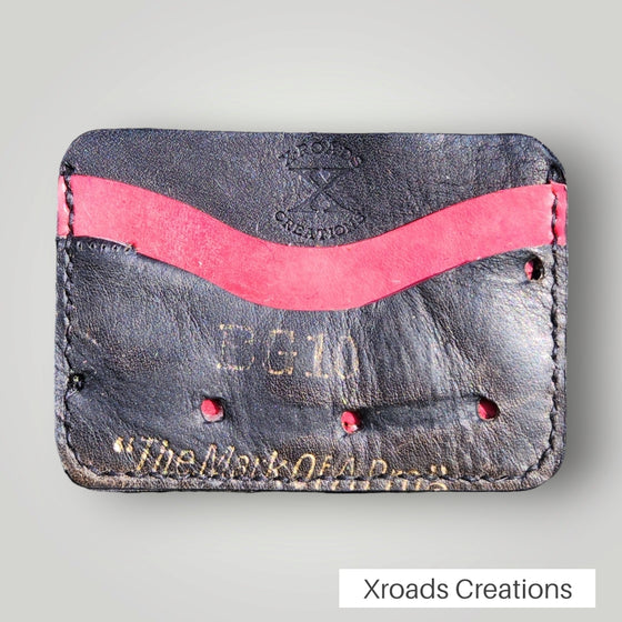 Baseball Glove Mini Wallet- black/red