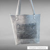 Basic Tote - Gray with Embossed zipper outer pocket