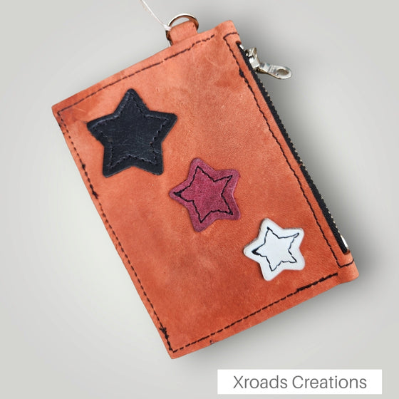 Red and Stars - Zippered Wallet