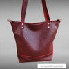 Basic Tote - Burgundy special textured leather and embossed pocket