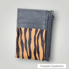  Black Zebra - Hair-on Zippered Wallet