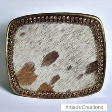  Belt Buckle - Rectangular Acid Gold Hair-on