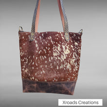  Basic Tote - Brown and Gold Hair on with embossed details