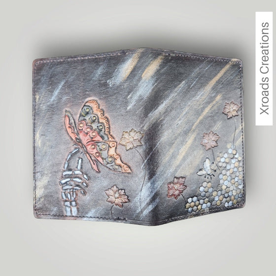 Butterfly Tooled Passport Wallet