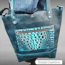  Basic Tote - Turquoise with Embossed outer pocket