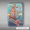 Mermaid on Anchor- Mini Vertical Tooled Wallet