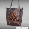 Basic Tote - Brown and Gold Hair on with embossed details