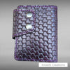 Snap Bi-fold Wallet - Hand Stamped - Purple weave