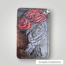  Skeleton Rose - Mini Vertical Tooled Wallet