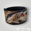 Cuff - Hand Tooled Feathers with embellishments
