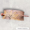 Hair Barrette with stick- Hand tooled