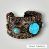 Metal Cuff - Hair on with Turquoise and lacing