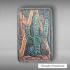 Desert Cactus- Mini Vertical Tooled Wallet