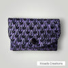 Card Holder - Hand stamped- Purple